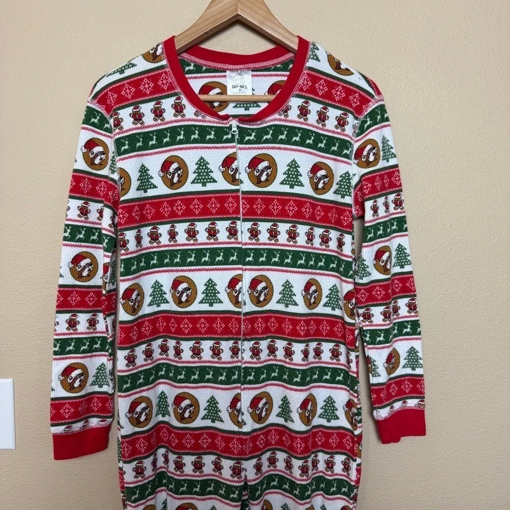 Buc-ees Adult Small Christmas Pajamas Waffle Knit One Piece